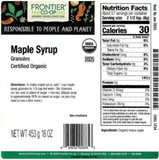 Frontier Co-op Maple Syrup Granules, Organic 1 lb.